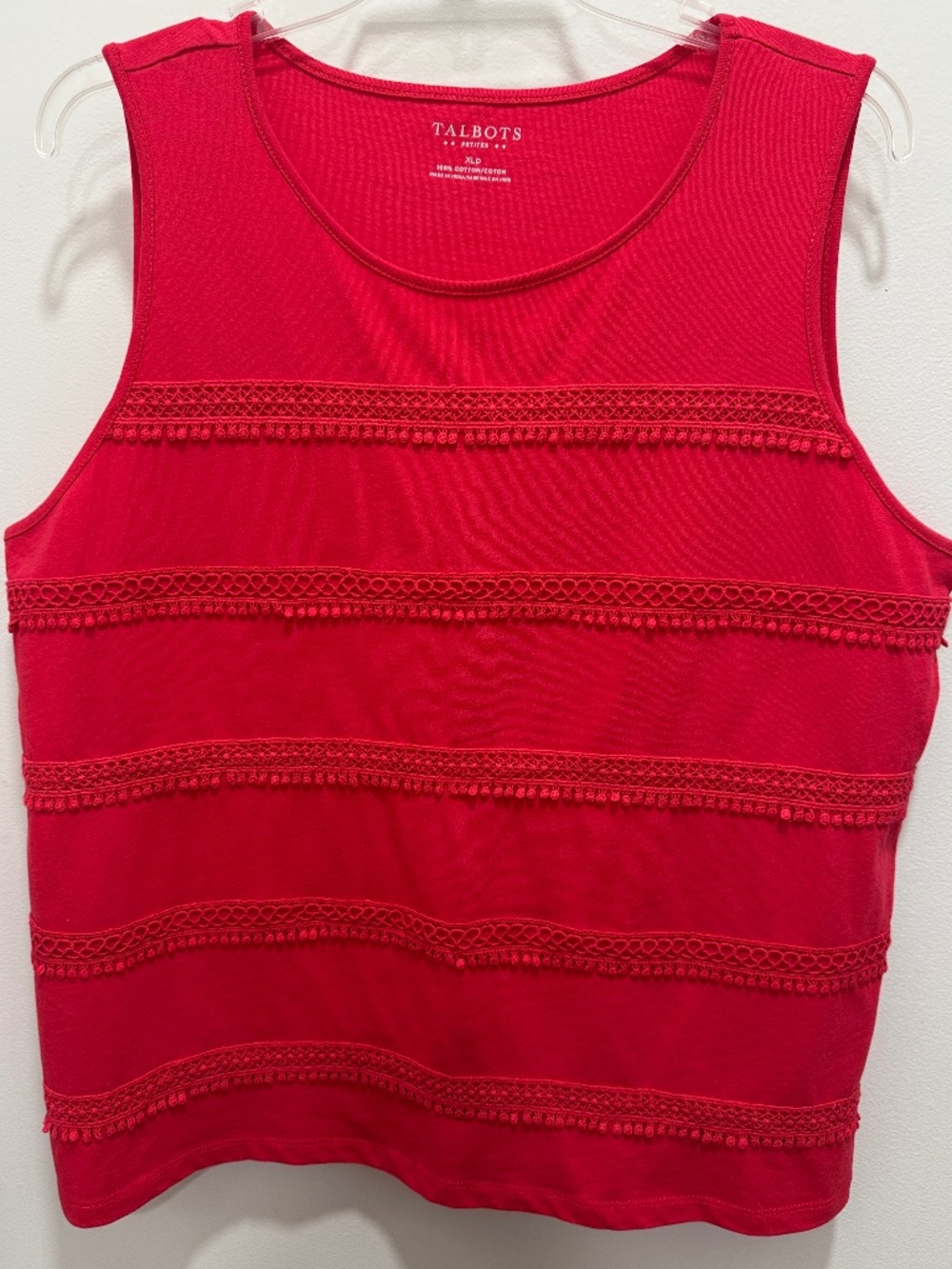 Cute Talbots Red Lightweight Sleeveless Tank Top, Size XLP, NWOT
